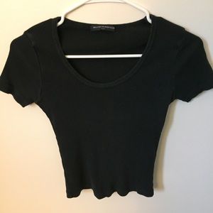 Black scoop neck tee from brandy